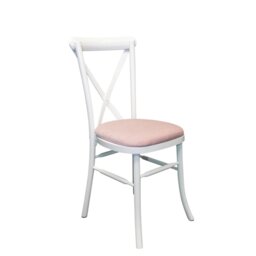 Atkins 43cm H Polyester Blend Upholstered Cross Back Stacking Side Chair