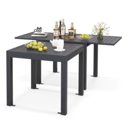 Metal Extendable Outdoor Dining Table , 160cm W 80cm D