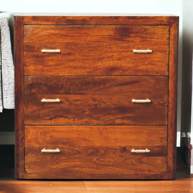 Canonbury 3 Drawer 80Cm W Solid Wood Chest of Drawers