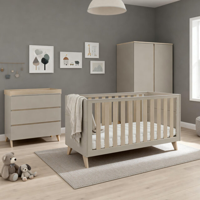 Babymore Dante 3 Piece Nursery Room Set - Cashmere