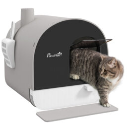 Hooded 43*44*47 cm Polypropylene 1 Piece Hooded Cat Litter Box Light Grey Odour-Control Design