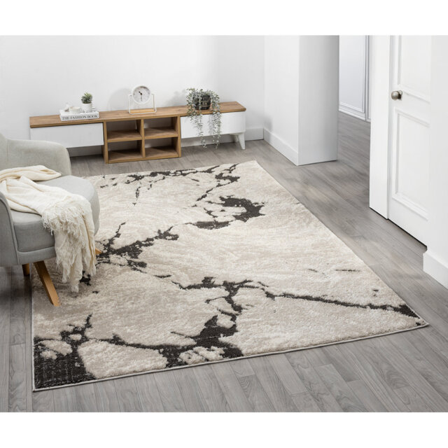 Derel Modern Embossed Contemporary Living Room Area Rug - Abstract Design,Mocha
