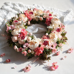 Pink Elegant Spring Wreaths For Front Door, Artificial Large Floral Wreath For Wall Decor, Home DÃ©cor, Indoor Outdoor Window Decor Door Wreath Weddin