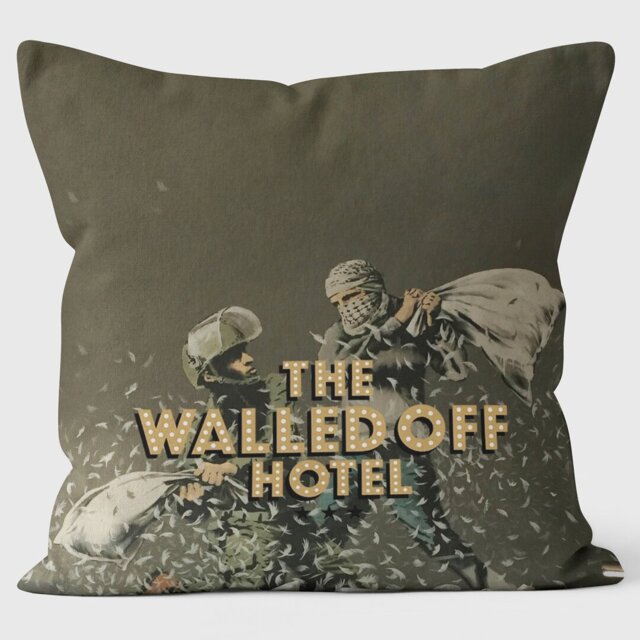 Pillow Fight Banksy Inspired - Graffiti Art Cushion