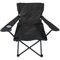 Avalo Camping Folding Chair Patio Outdoor Garden Chair Fishing Lounger Seat With Cup Holder (Black)