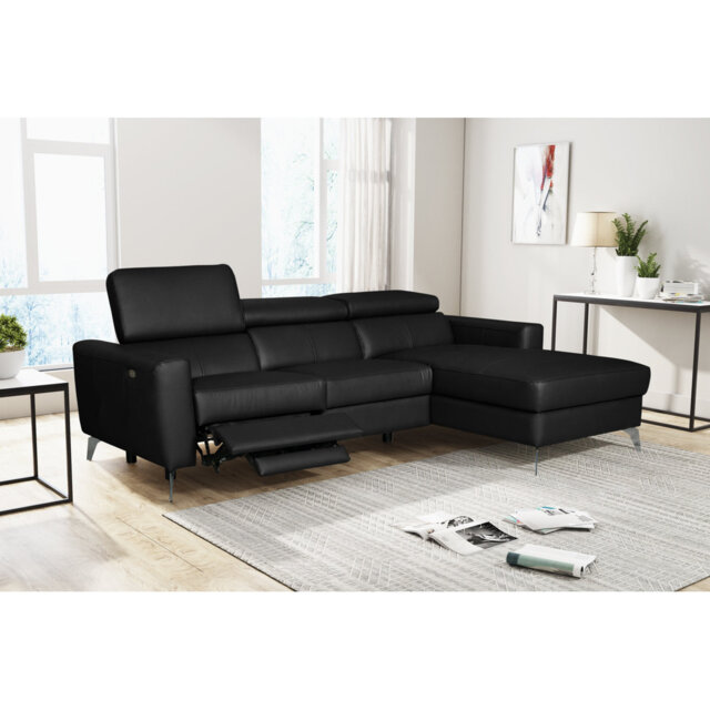 Amorian Leather Reclining Corner Sofa