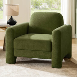 Gabriel Modern 91 Cm Curved Chenille Wide Seat Armchair