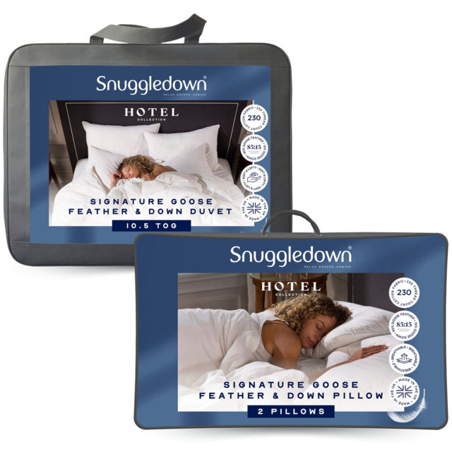 Luxurious Hotel Snuggledown Signature Goose Feather & Down Duvet 10.5 Tog All Year Summer & Winter Cotton Cover