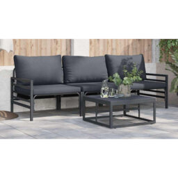 Vidaxl Garden Sofa Set 3 Pcs Anthracite Steel
