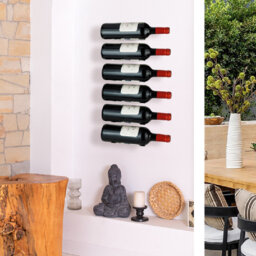 Wall Mounted Wine Bottle Rack Silver