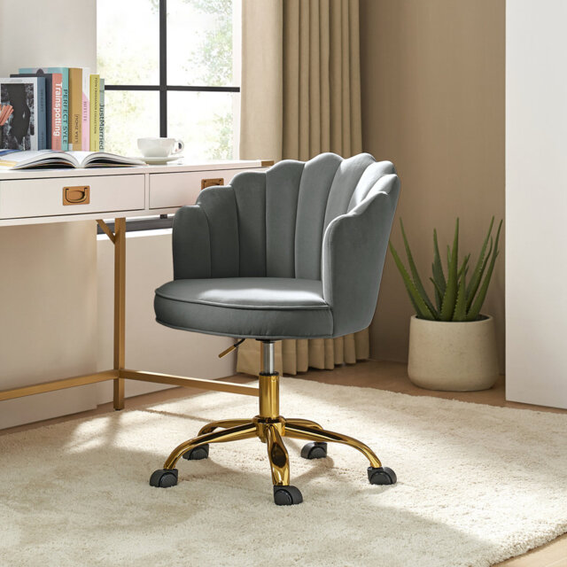 Rasnick Velvet 360 Swivel Height Adjustable Tufted Back Task Chair