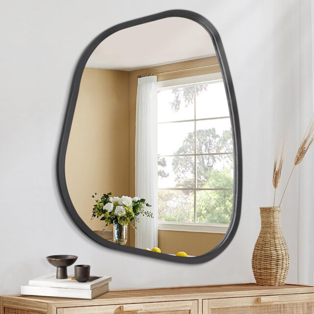 Asymmetrical Wall Mirror Irregular Mirror For Wall ,Wood Frame ,40 X 30CM