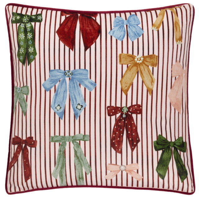 Noortje Bows Abstract Pink Square Throw Cushion