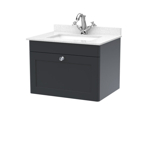 Classique 620mm Single Bathroom Vanity with Drop In Vitreous China Basin