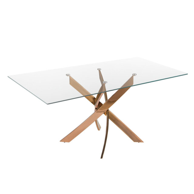 Rectangular tempered glass and dining table