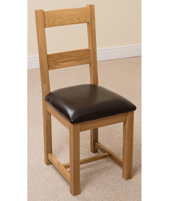 47cm H Upholstered Ladder Back Side Chair in Brown