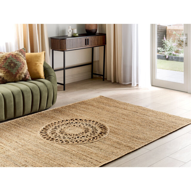 Jute Area Rug 160 x 230 cm Beige Brownsburg