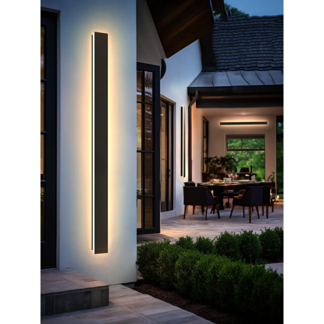Matte Black 150cm H Outdoor Sconce