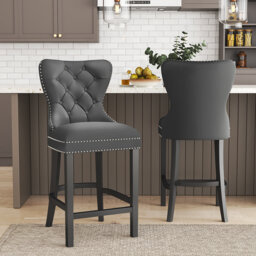 Hanska Upholstered Counter Stool with Solid Wood Frame