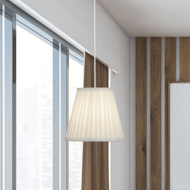 18cm H Polyester Empire Lamp Shade ( Clip On ) in White