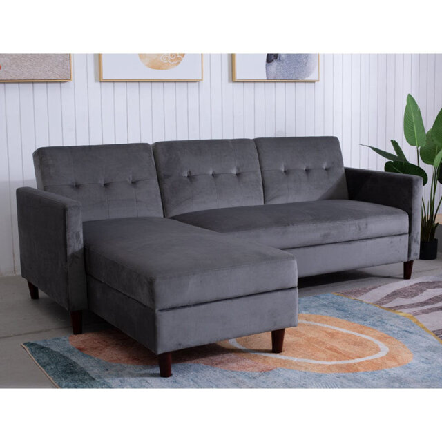 Campos 3 Seater Velvet Corner Sofa