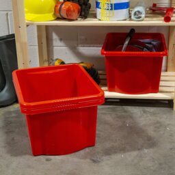 Wham 28L Stack & Store Plastic Organiser Box Pack of 3 Red