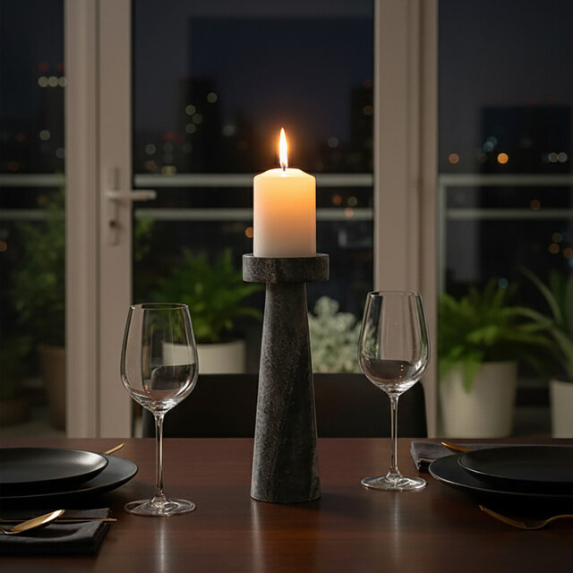 Stone Tabletop Candlestick