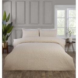 SEERSUCKER Cotton Blend Solid Colour Duvet Cover Set