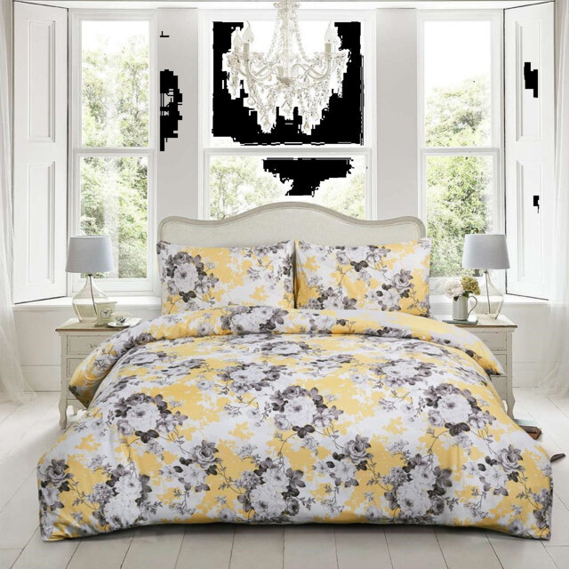 Printed Bedspread Set with Vintage Floral Patchwork Design, Soft Microfiber Coverlet Set with Matching Pillow Shams for All Seasons