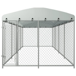 Creline Outdoor Dog Kennel with Roof 7.6x3.8x2.3 m