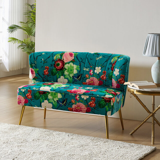 Millersburg Country Upholstered 2 Seat Sofa with Channel Tufted Back