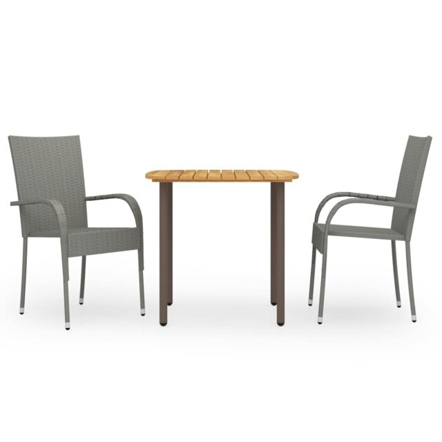 Rosalind Wheeler 3 Piece Garden Dining Set Poly Rattan Brown
