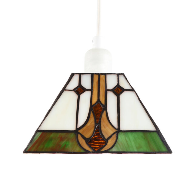 11cm H Glass Square Pendant Shade ( No Direct Attachment Method ) in Green