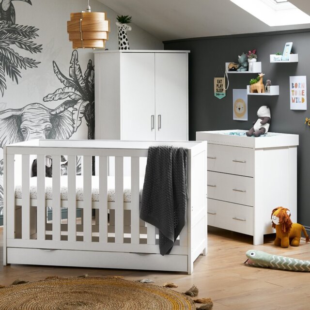 Nika 3 Piece Room Set & Underdrawer - White Wash