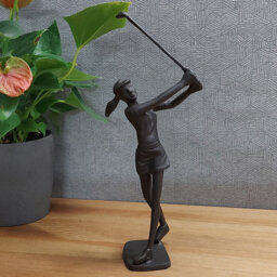GOLFER LADY Iron Figurine 29cm