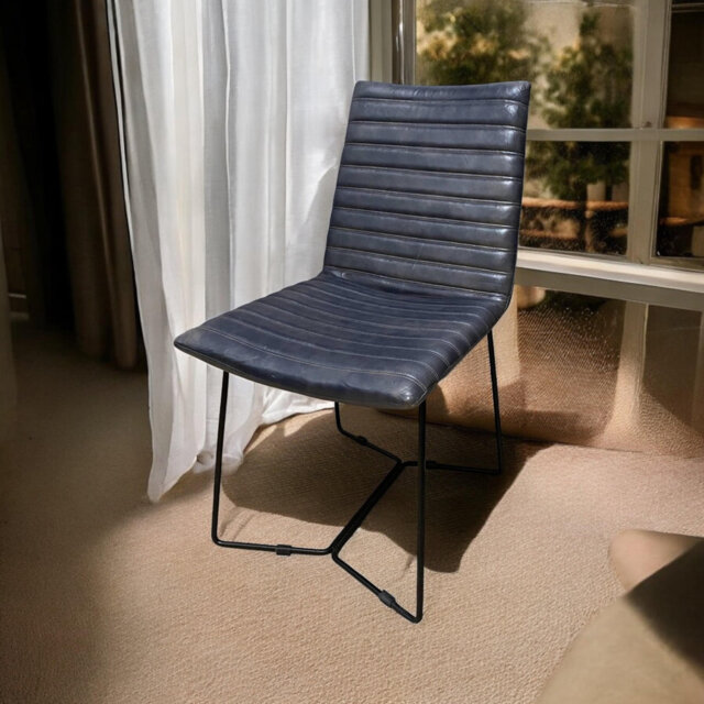 Modern Boyle Upholstered Leather Slipper Chair - Hand-Finished Cocktail Accent Chair, Ready Assembled for Home & Office