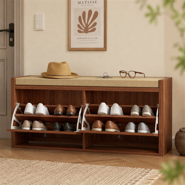 8 Pair Shoe Storage Bench