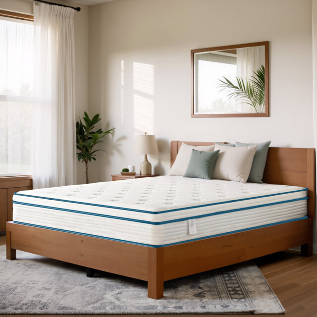 Extra Large Double Mattress in a Box - 26cm Thick Medium Firm with Pocket Springs - Rolled for Easy Setup - 1.35/1.5/1.8m Large Sizes - Shipped from U