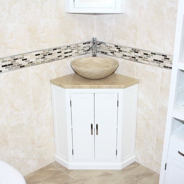 Anjolie 550mm Single Bathroom Vanity with Vessel Stone Basin