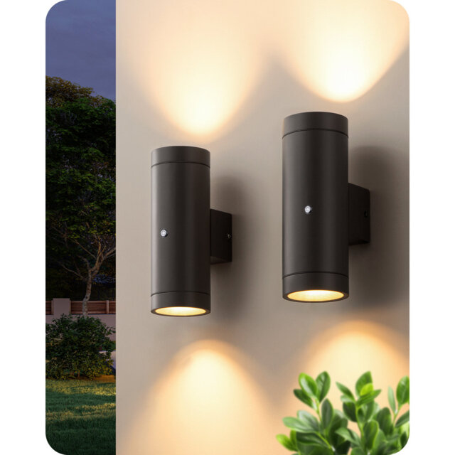 Smart Dusk To Dawn Outdoor Wall Lights Ip44 Rated(set Of 2)