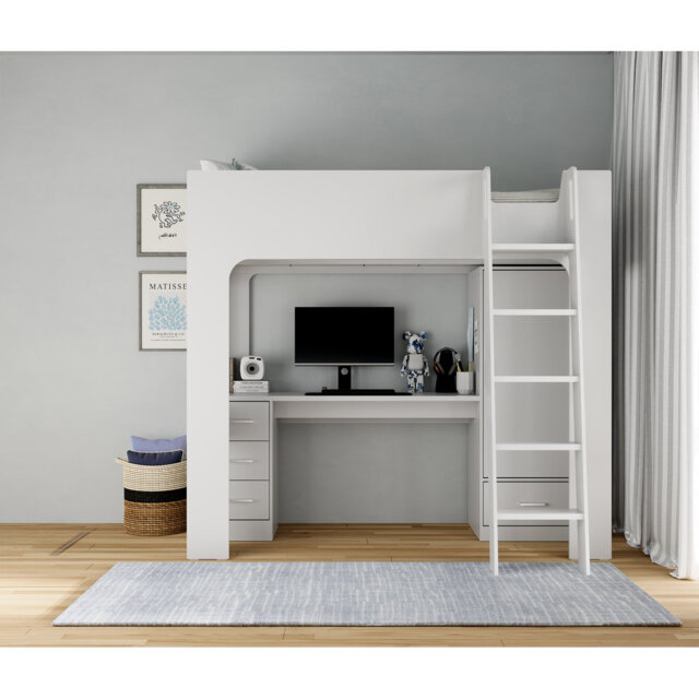 Creline High Sleepers with Storage Included with Built-in Ladder Included with Desk Included
