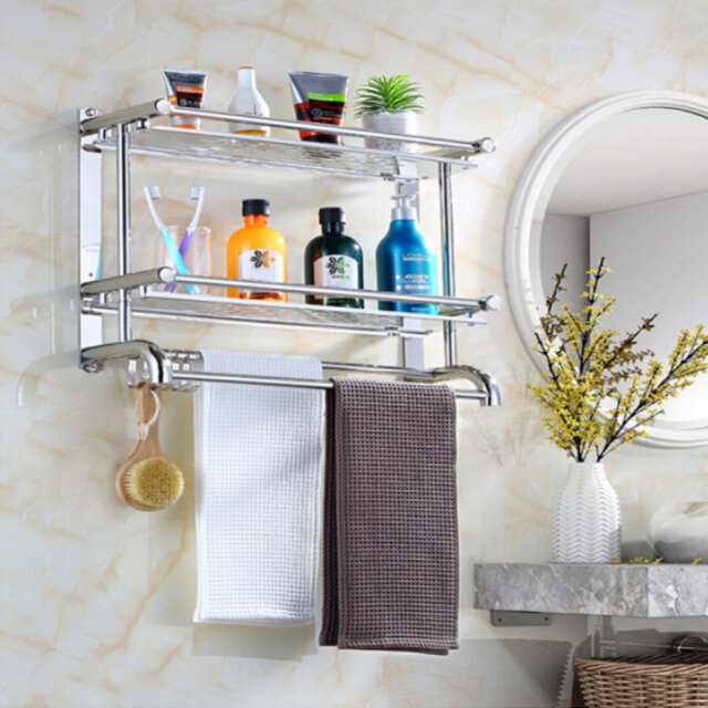 Deboris Stainless Steel Bathroom Shelves