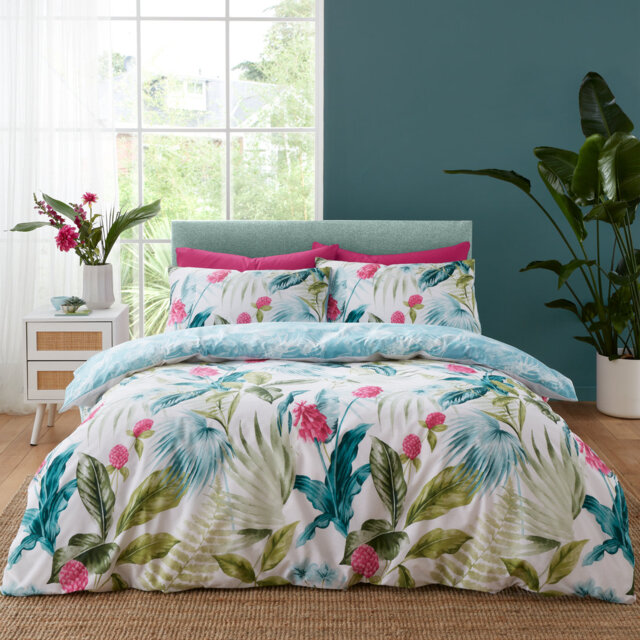 Aruba Tropical Floral Reversible Duvet Cover Set