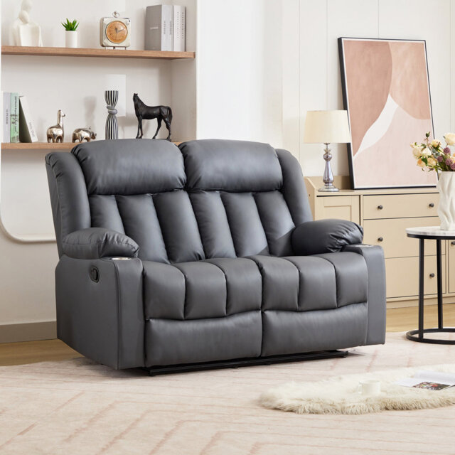 Kyleigh Sheridan150Cm Faux Leather Padded Reclining Sofa