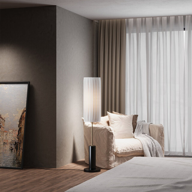 127cm Gloss Torchiere Floor Lamp