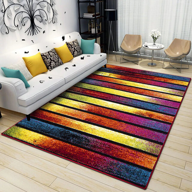 Modern Luxury Hand Carved Multi Colour Bedroom Carpet Small Floor Rug Mat