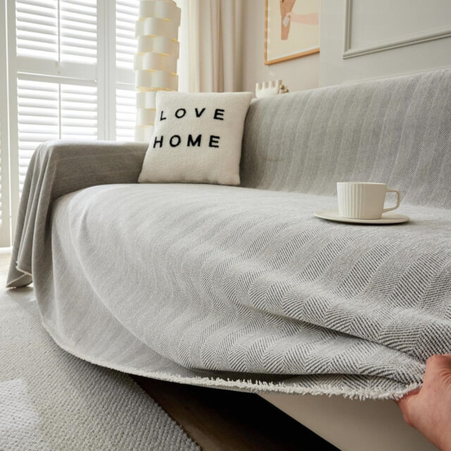 Sofa Cover For 3 Seater L Shape Sectional, Grey 180 X 340Cm