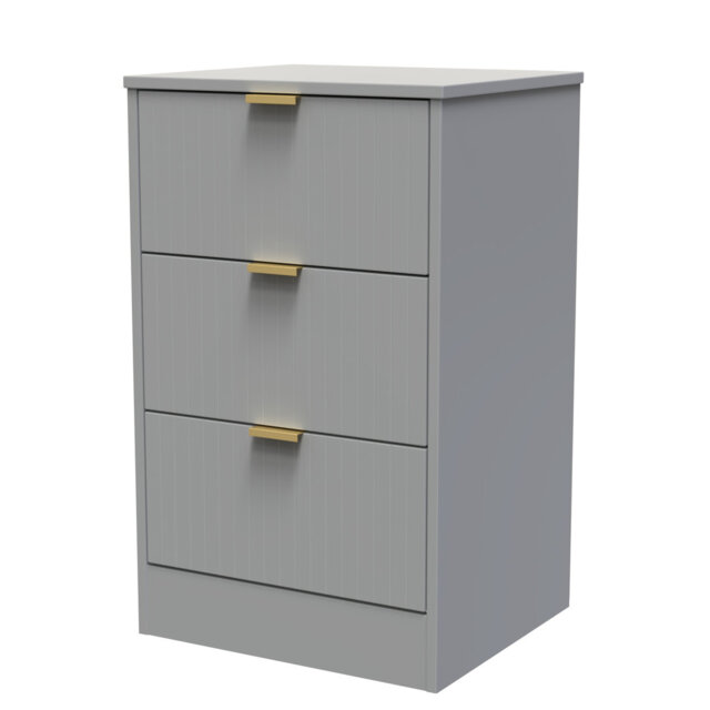 Atsumi 3 Drawer Bedside Cabinet With Gold Handles (Ready Assembled)
