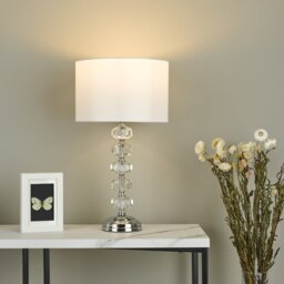 Issac 52cm Polished Chrome Table Lamp