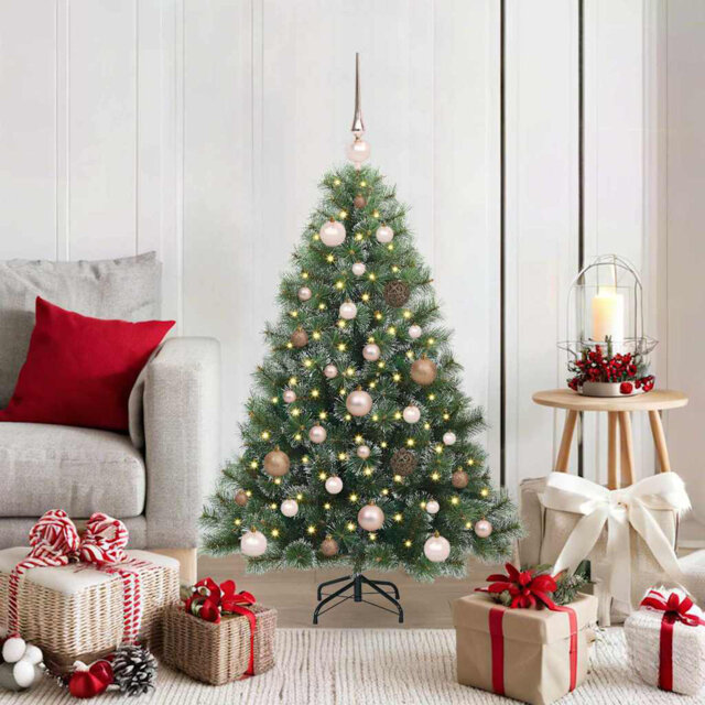 Artificial Christmas Tree with 150 LEDs Green PE and PVC